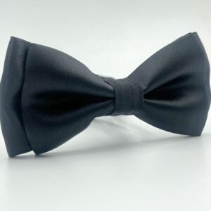 Solid Bright Black Men’s Bow Tie
