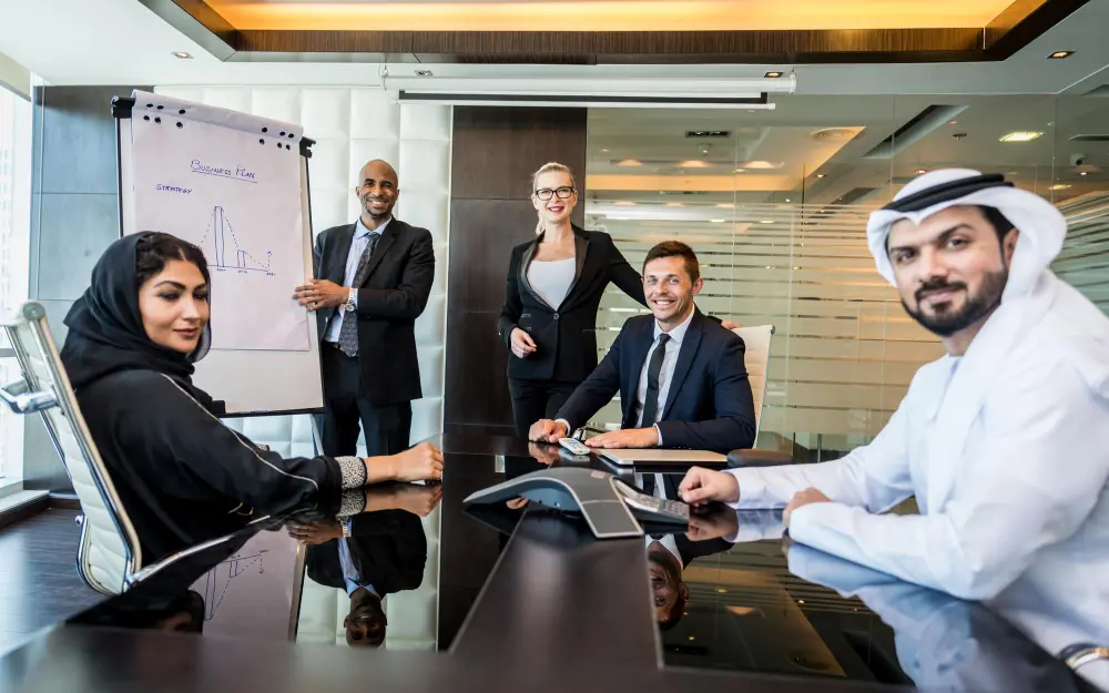Saudi executive attending an international business conference