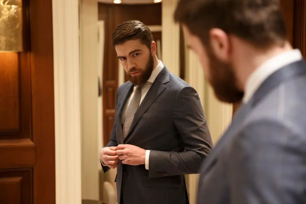 Finished bespoke suit tailored for professionals in Dubai
