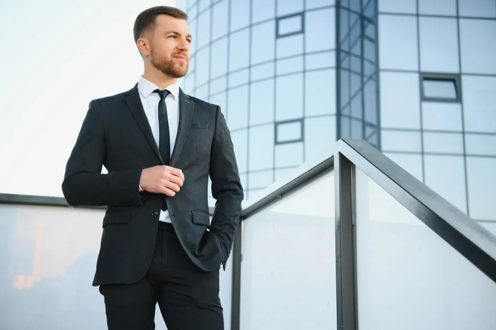 Business leader wearing a bespoke tailored suit in Abu Dhabi